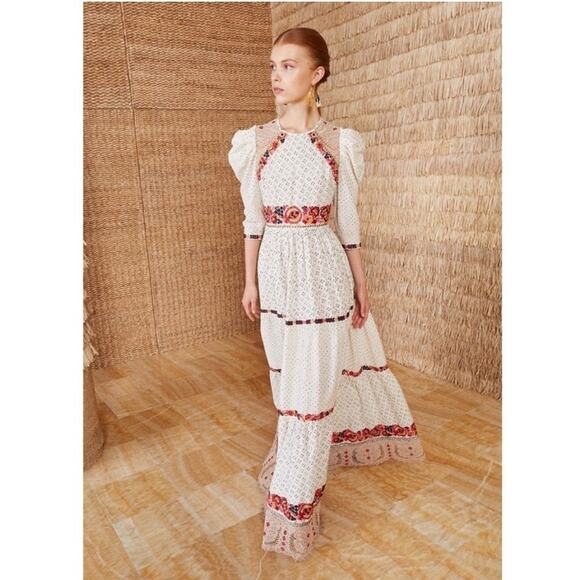 Ulla Johnson Dresses & Skirts - Ulla Johnson Salma Open-back Embroidered Macrame Dress maxi gown